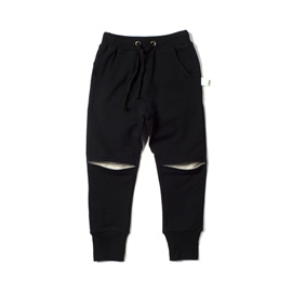 Minti Hidden Knee Trackie Black with Grey Knees